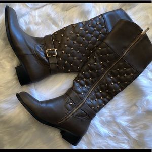 Midnight Velvet Brown Knee-Hi Boots